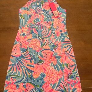 Girls' Lilly Pulitzer Pink & Blue Tropical Floral Dress
